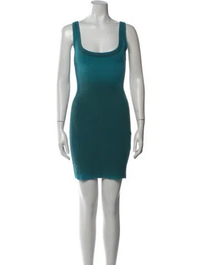 Pre-owned Cotton Citizen Scoop Neck Mini Dress In Blue