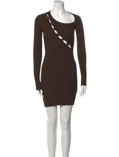 Pre-owned Cotton Citizen Scoop Neck Mini Dress In Brown