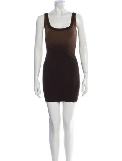 Pre-owned Cotton Citizen Scoop Neck Mini Dress In Brown