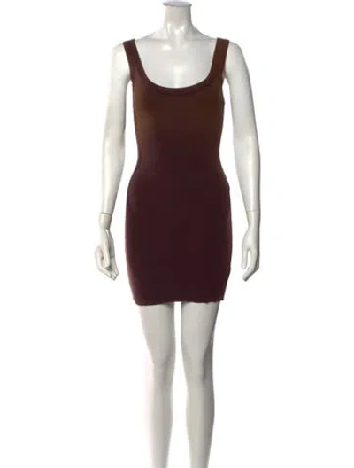 Pre-owned Cotton Citizen Scoop Neck Mini Dress In Brown