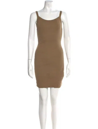 Pre-owned Cotton Citizen Scoop Neck Mini Dress In Green