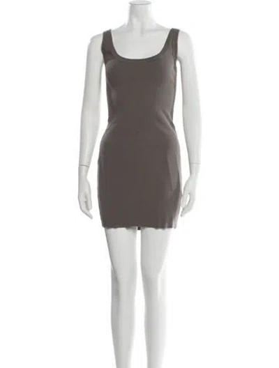 Pre-owned Cotton Citizen Scoop Neck Mini Dress In Grey