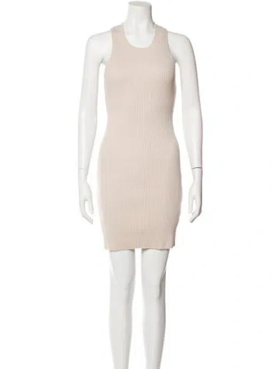 Pre-owned Cotton Citizen Scoop Neck Mini Dress In Neutral