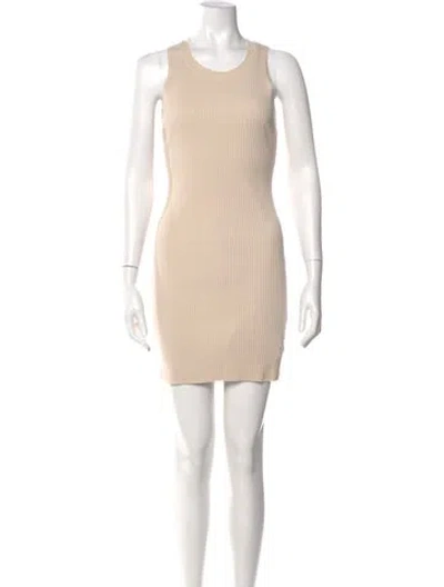 Pre-owned Cotton Citizen Scoop Neck Mini Dress In Neutral