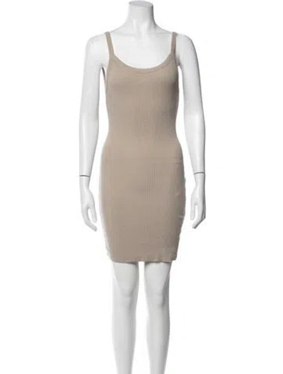 Pre-owned Cotton Citizen Scoop Neck Mini Dress In Neutrals