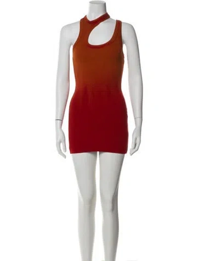 Pre-owned Cotton Citizen Scoop Neck Mini Dress In Orange