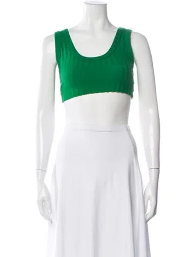Pre-owned Cotton Citizen Scoop Neck Sleeveless Crop Top In Brown