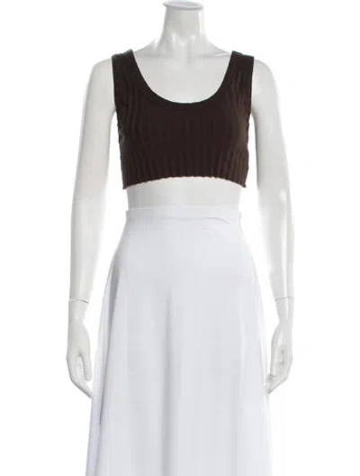 Pre-owned Cotton Citizen Scoop Neck Sleeveless Crop Top In Neutral