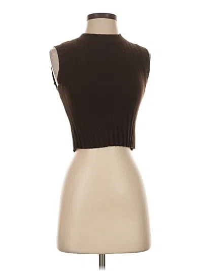 Pre-owned Cotton Citizen Short Sleeve Turtleneck In Brown
