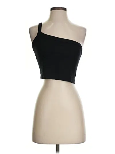 Pre-owned Cotton Citizen Sleeveless Top Black One Shoulder Neckline Tops