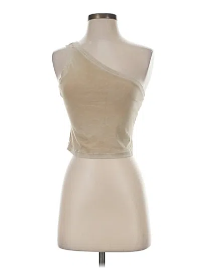 Pre-owned Cotton Citizen Sleeveless Top Tan One Shoulder Neckline Tops