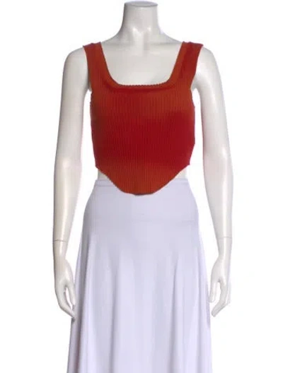 Pre-owned Cotton Citizen Square Neckline Sleeveless Crop Top In Purple