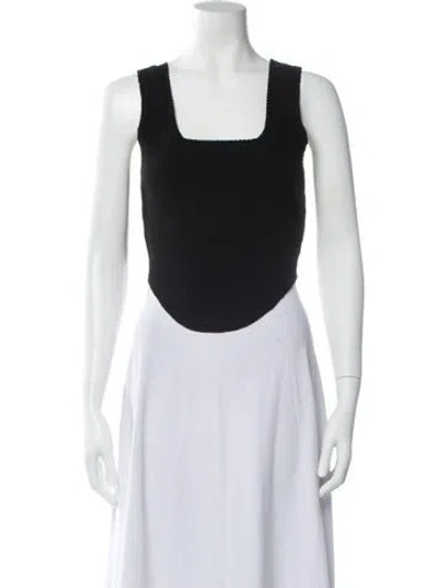 Pre-owned Cotton Citizen Square Neckline Sleeveless Top In Black