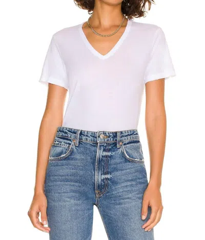 Cotton Citizen Standard V-neck Tee In White In Blue