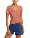 Cotton Citizen Standard V Neck Tee In Vintage Auburn