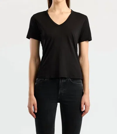 Cotton Citizen Standard V-neck Tee In Jet Black