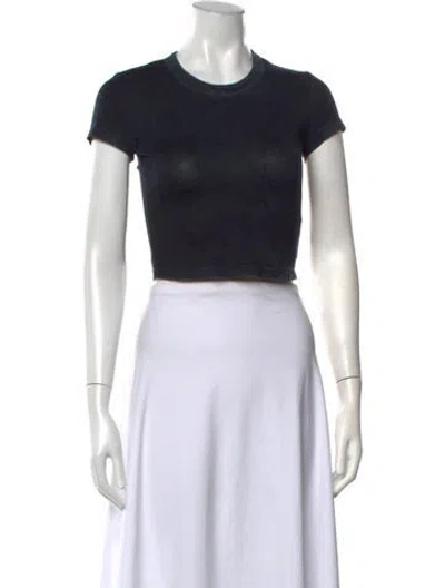 Pre-owned Cotton Citizen Supima Cotton Crew Neck Crop Top In Black