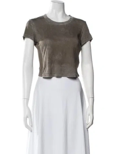 Pre-owned Cotton Citizen Supima Cotton Crew Neck Crop Top In Neutral