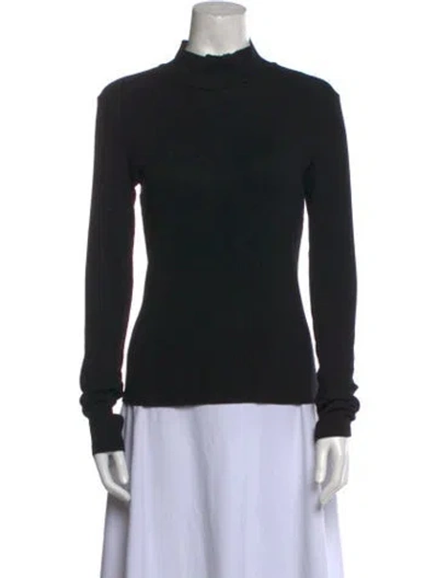 Pre-owned Cotton Citizen Supima Cotton Mock Neck Sweatshirt In Black