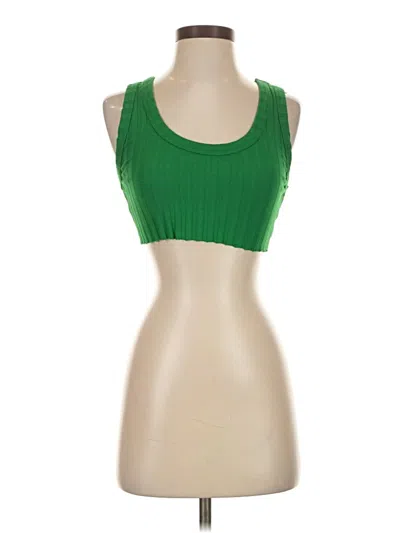 Pre-owned Cotton Citizen Tank Top Green Strapless Neckline Tops