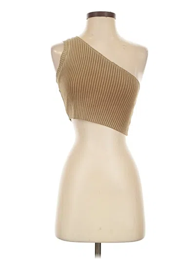 Pre-owned Cotton Citizen Tank Top Tan One Shoulder Neckline Tops