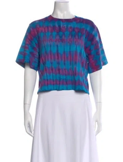 Pre-owned Cotton Citizen Tie-dye Print Crew Neck Crop Top In Black