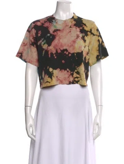 Pre-owned Cotton Citizen Tie-dye Print Crew Neck Crop Top In Multi