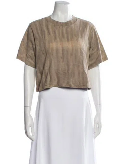 Pre-owned Cotton Citizen Tie-dye Print Crew Neck Crop Top In Neutral