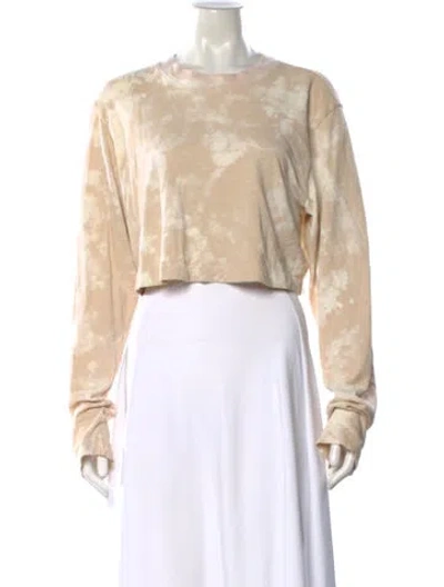 Pre-owned Cotton Citizen Tie-dye Print Crew Neck Crop Top In Neutral