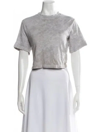 Pre-owned Cotton Citizen Tie-dye Print Crew Neck Crop Top In Neutrals