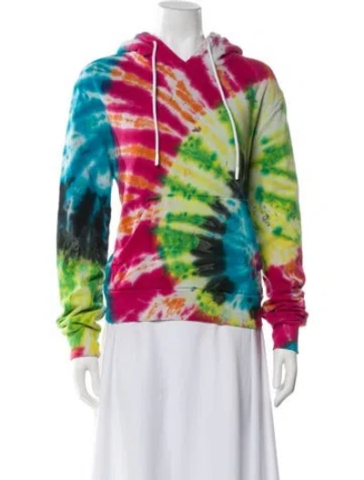 Pre-owned Cotton Citizen Tie-dye Print Crew Neck Hoodie In Blue