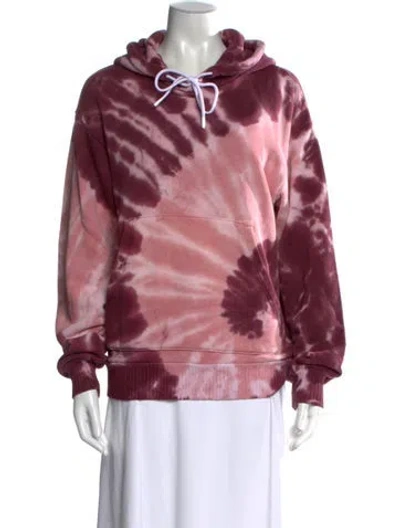 Pre-owned Cotton Citizen Tie-dye Print Crew Neck Hoodie In Burgundy