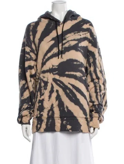 Pre-owned Cotton Citizen Tie-dye Print Crew Neck Hoodie In Neutral