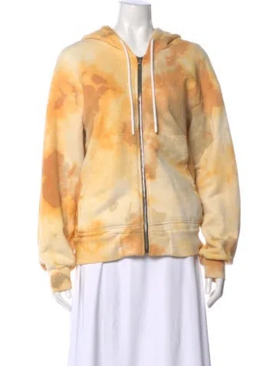 Pre-owned Cotton Citizen Tie-dye Print Crew Neck Hoodie In Orange
