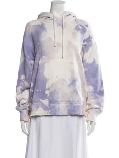 Pre-owned Cotton Citizen Tie-dye Print Crew Neck Hoodie In Purple