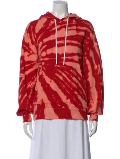 Pre-owned Cotton Citizen Tie-dye Print Crew Neck Hoodie In Red