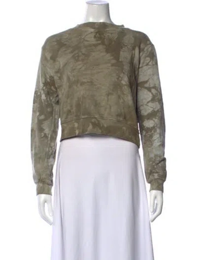Pre-owned Cotton Citizen Tie-dye Print Crew Neck Sweatshirt In Green