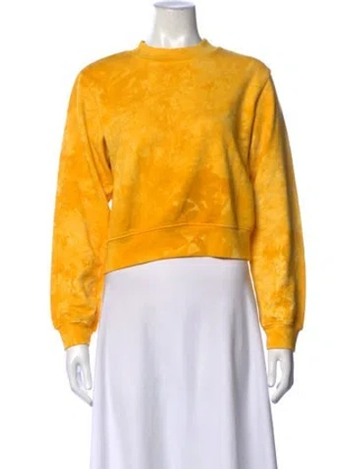 Pre-owned Cotton Citizen Tie-dye Print Crew Neck Sweatshirt In Yellow