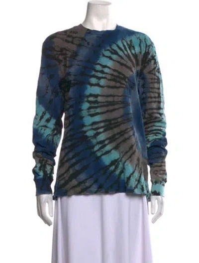Pre-owned Cotton Citizen Tie-dye Print Crew Neck T-shirt In Blue