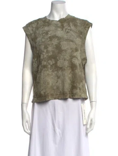 Pre-owned Cotton Citizen Tie-dye Print Crew Neck T-shirt In Green