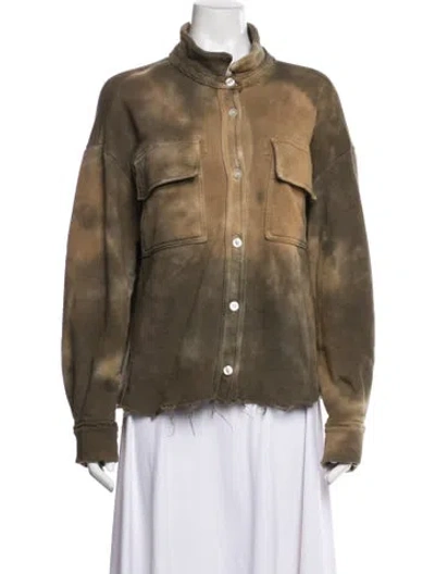 Pre-owned Cotton Citizen Tie-dye Print Jacket In Green