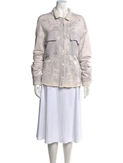 Pre-owned Cotton Citizen Tie-dye Print Long Sleeve Button-up Top In Gray
