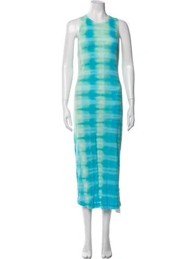 Pre-owned Cotton Citizen Tie-dye Print Midi Length Dress In Blue