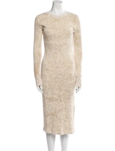 Pre-owned Cotton Citizen Tie-dye Print Midi Length Dress In Neutral