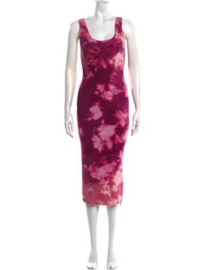 Pre-owned Cotton Citizen Tie-dye Print Midi Length Dress In Pink