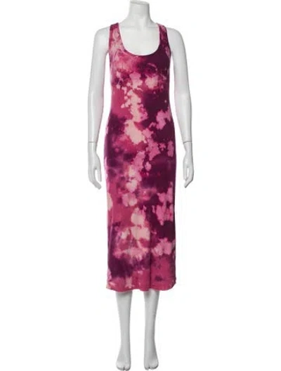 Pre-owned Cotton Citizen Tie-dye Print Midi Length Dress In Pink