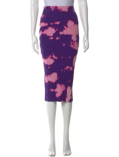 Pre-owned Cotton Citizen Tie-dye Print Midi Length Skirt In Purple
