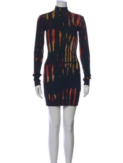 Pre-owned Cotton Citizen Tie-dye Print Mini Dress In Black