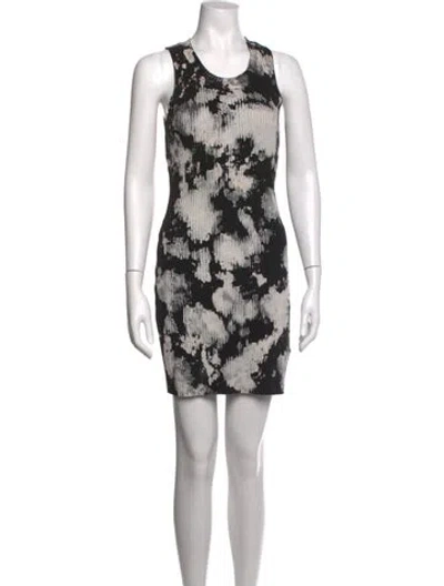 Pre-owned Cotton Citizen Tie-dye Print Mini Dress In Black