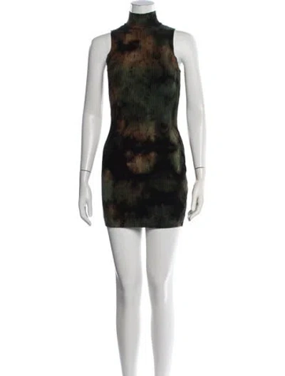 Pre-owned Cotton Citizen Tie-dye Print Mini Dress In Black